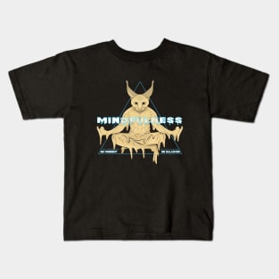 meditation caracal cat Kids T-Shirt